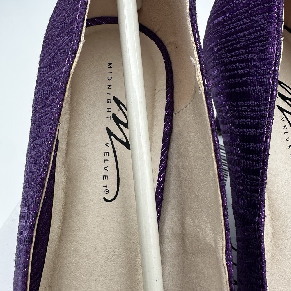 Midnight Velvet Blaire Pump Women's Shoe Purple Size 9M Emerald‎ Cut Rhinestones - Picture 6 of 6